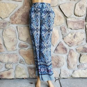 Blue Patterned Women's Pants